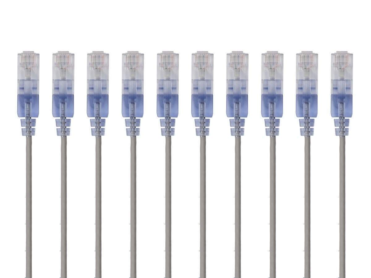 Cat6A Ethernet Patch Cable, Snagless RJ45, 550Mhz, 10G, UTP, Pure Bare Copper, 30AWG, 10-Pack, 3 Feet, Blue - Image 4