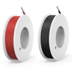 22 AWG Silicone Electrical Wire, 2 Colors (26ft Each), 22 Gauge Stranded Tinned Copper, Flexible Soft DIY Cable