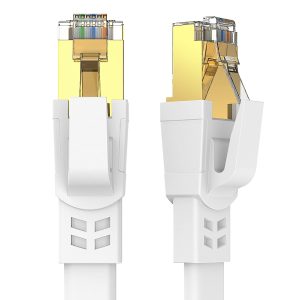 Ethernet Cable 25 ft, Cat8 High Speed Outdoor & Indoor LAN Network Cable 40Gbps 2000MHz, Gold Plated RJ45, Weatherproof S/FTP UV Resistant