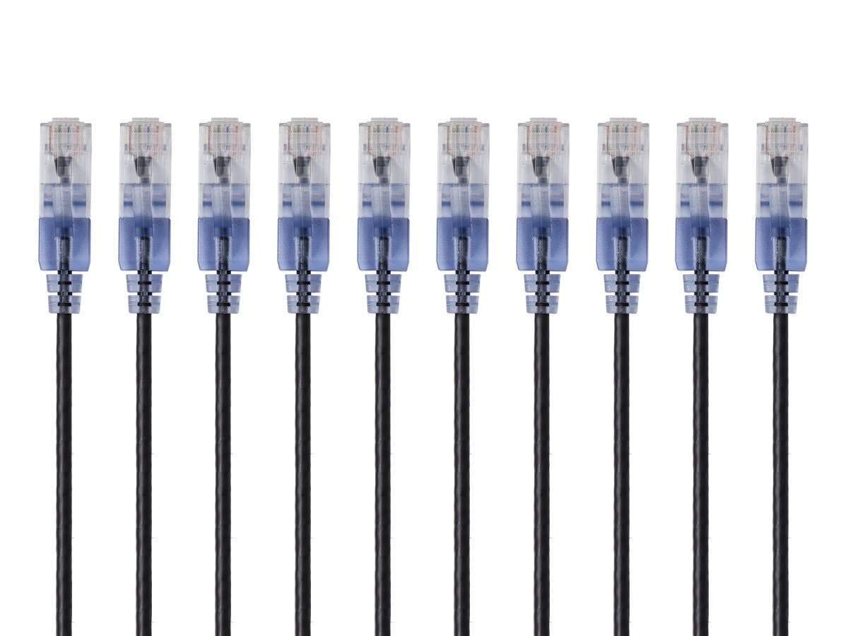 Cat6A Ethernet Patch Cable, Snagless RJ45, 550Mhz, 10G, UTP, Pure Bare Copper, 30AWG, 10-Pack, 3 Feet, Blue - Image 3
