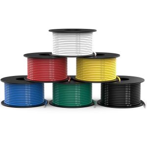 18 Gauge Wire 180ft, 18 AWG 6 Colors 30ft Each Spool, Flexible Silicone Tinned Copper Electrical Cable