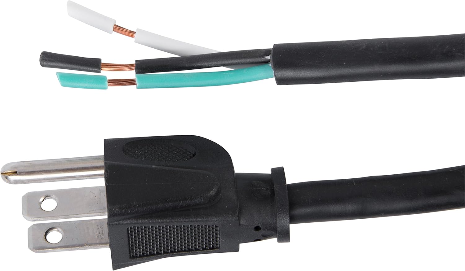 Heavy-Duty 6 ft Replacement Appliance Power Cord, 14/3 AWG SJTW, NEMA 5-15 Plug, 15A 125V 1875W